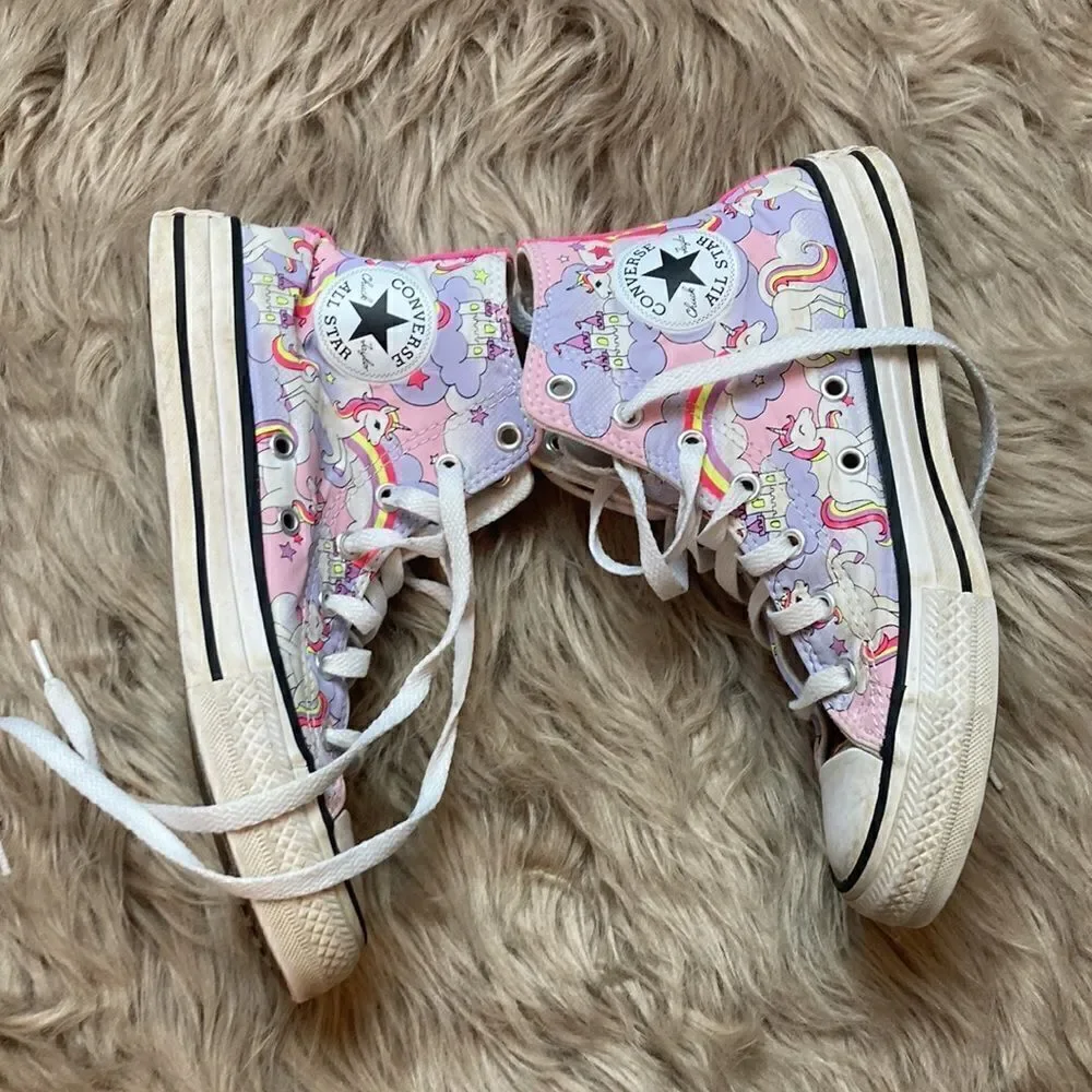 Converse Kids Unicorn High Top Sneakers -pink purple